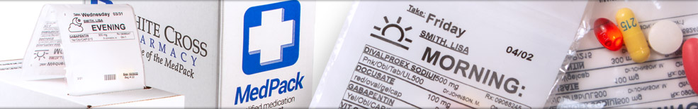 White Cross Pharmacy MedPack medication packaging