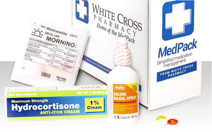 Add all medications to your mothly MedPack delivery from White Cross Pharmacy