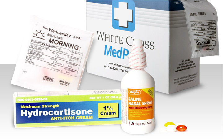 Add all medications to your mothly MedPack delivery from White Cross Pharmacy